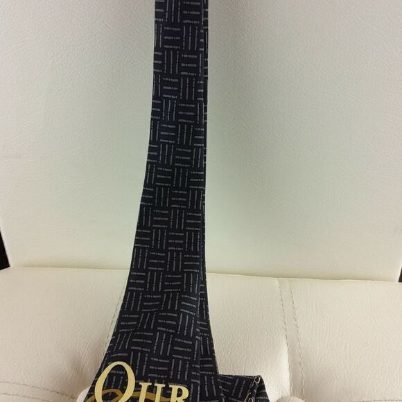 Eagle silk black Lord's Prayer printed tie - Picture 6 of 9